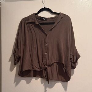 Lulu's Olive Green Button-Up Women's Top